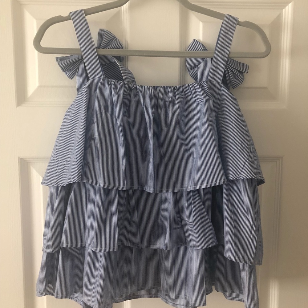 Striped Top with Bow Details